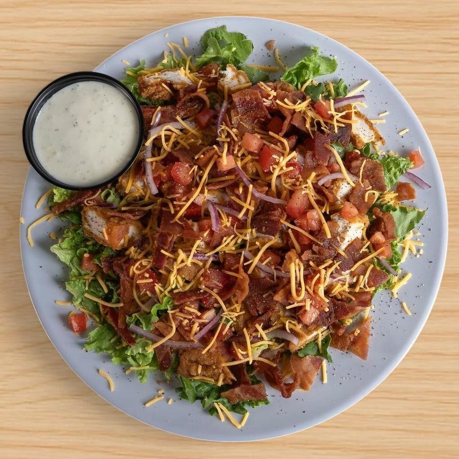 Crispy chicken bacon ranch salad