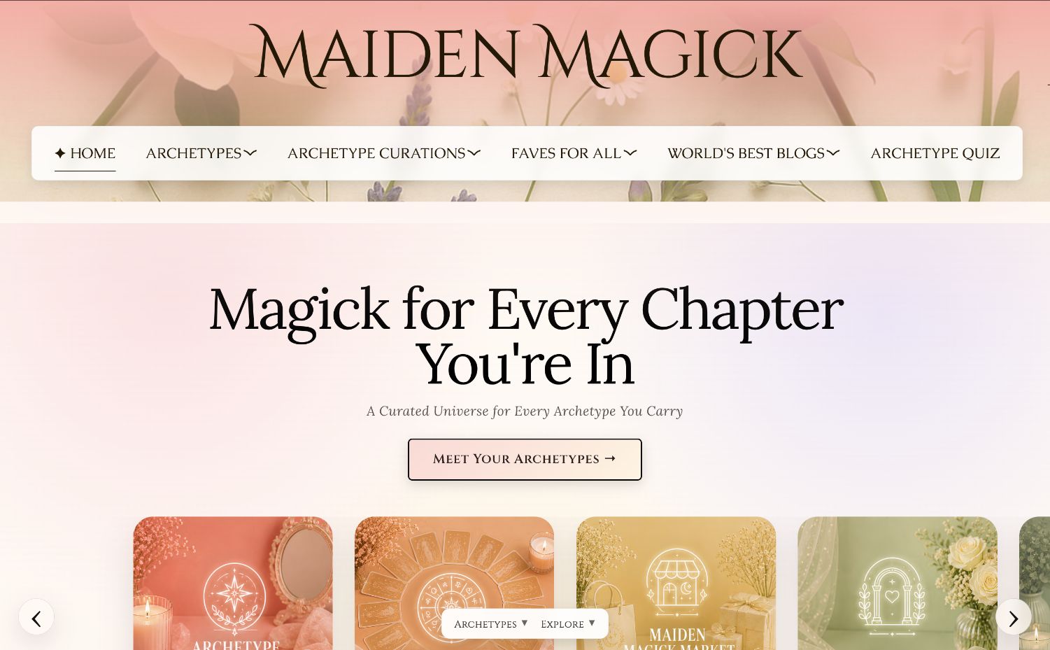 Maiden Magick website design